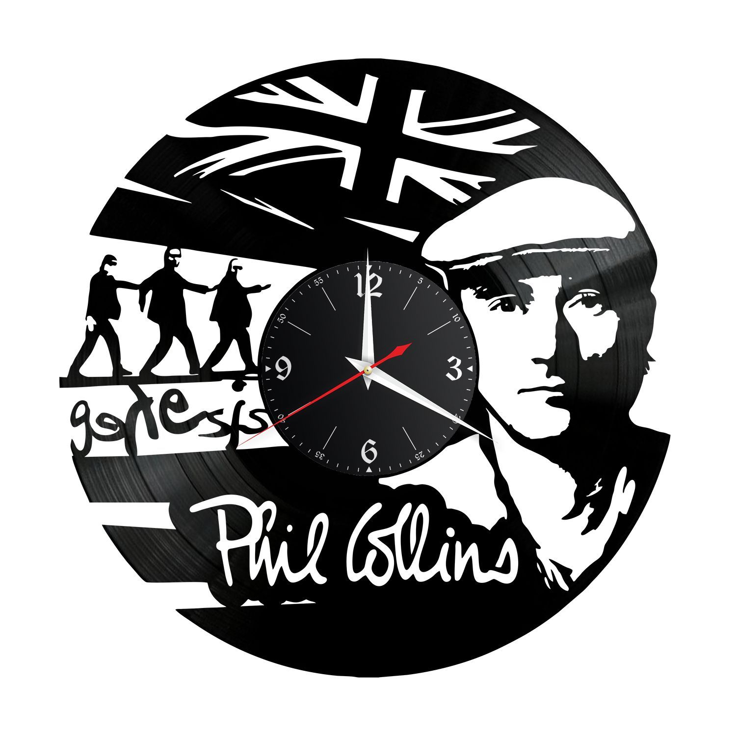 Часы настенные "Фил Коллинз (Phil Collins)" из винила, №1 VC-12241