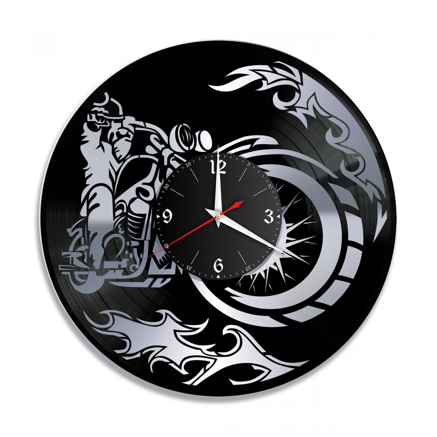 Часы настенные "Мото, серебро" из винила, №2 VC-10446-2