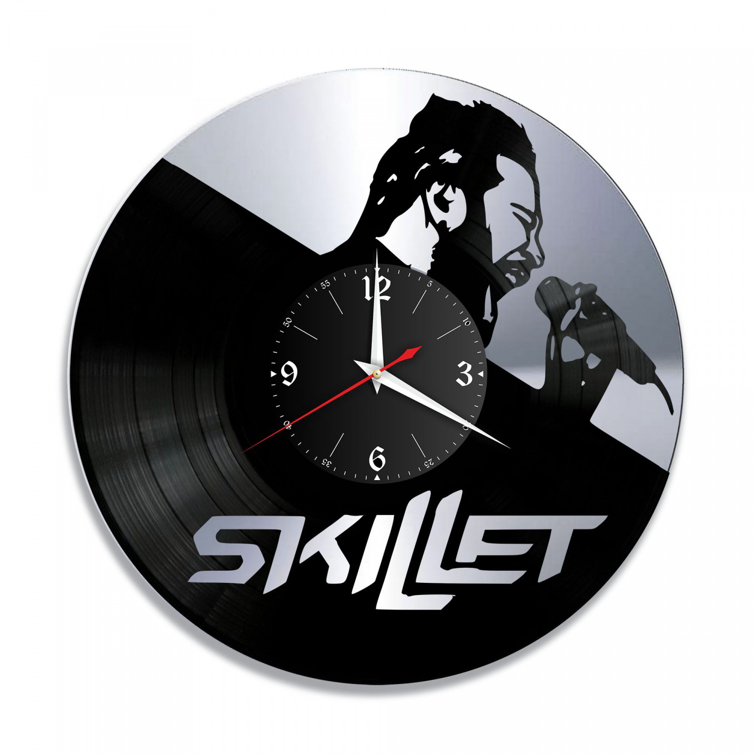 Часы настенные "группа Skillet, серебро" из винила, №1 VC-10160-2