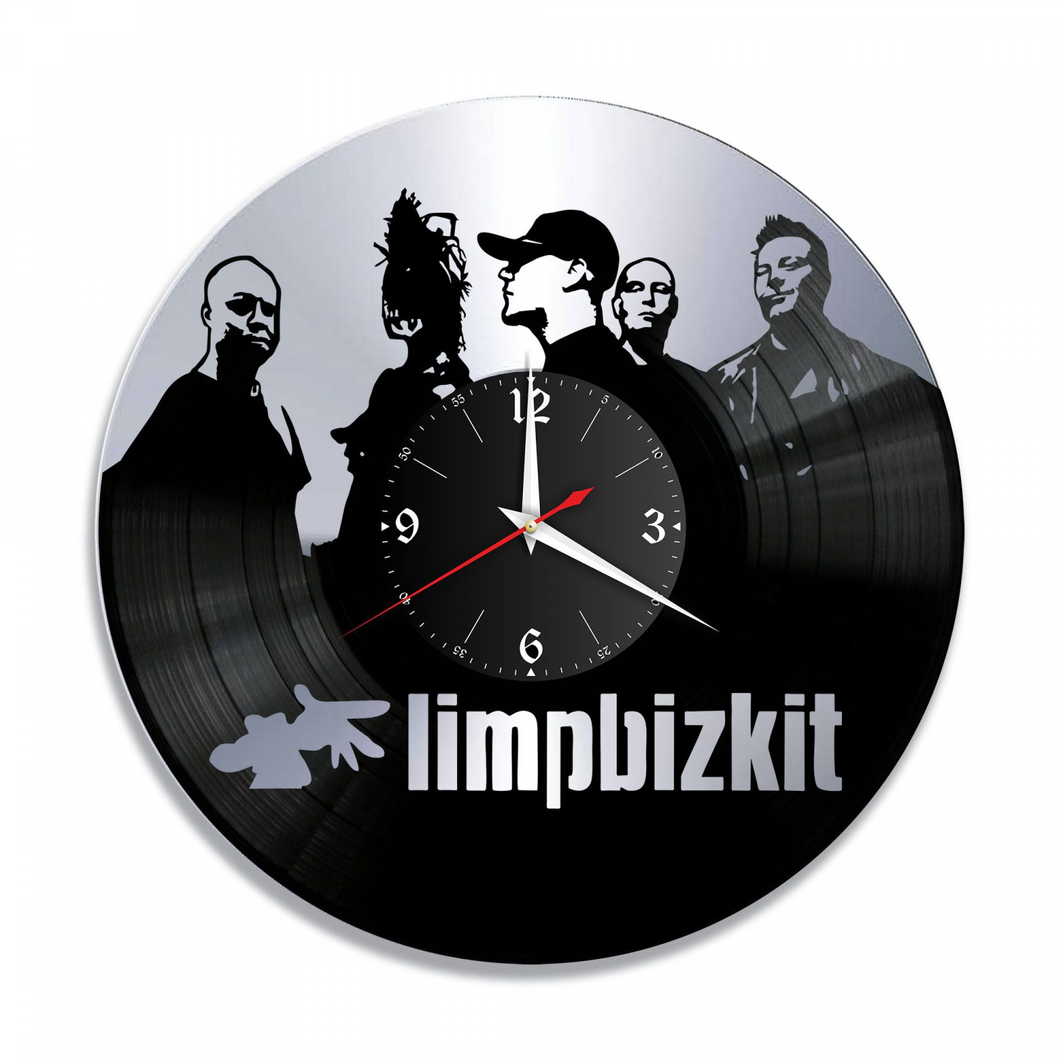 Часы настенные "группа Limp Bizkit, серебро" из винила, №1 VC-10108-2