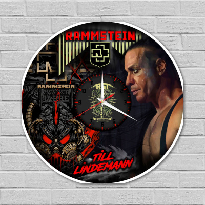 Часы настенные "группа Rammstein" из винила, №2, с принтом