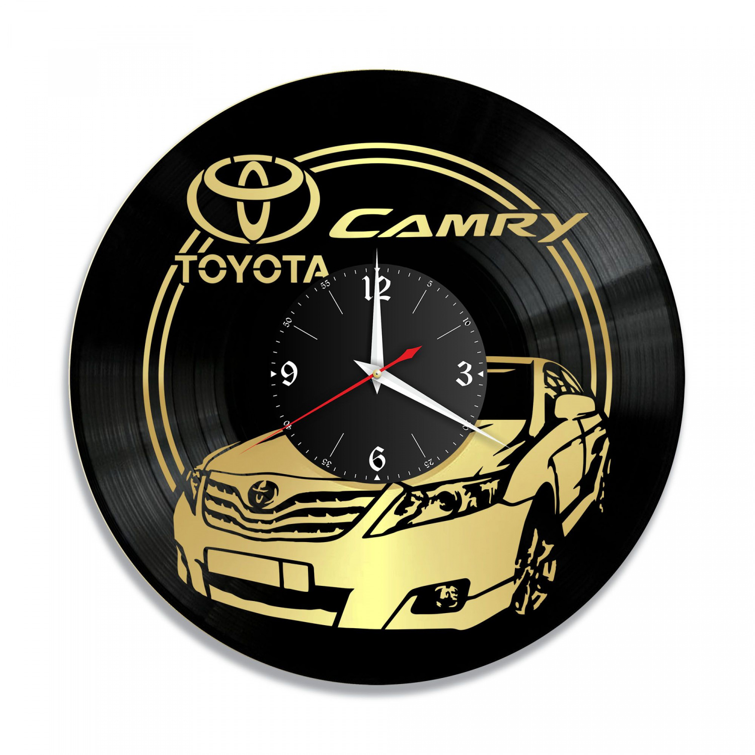 Часы настенные "Toyota Camry, золото" из винила, №3 VC-10430-1