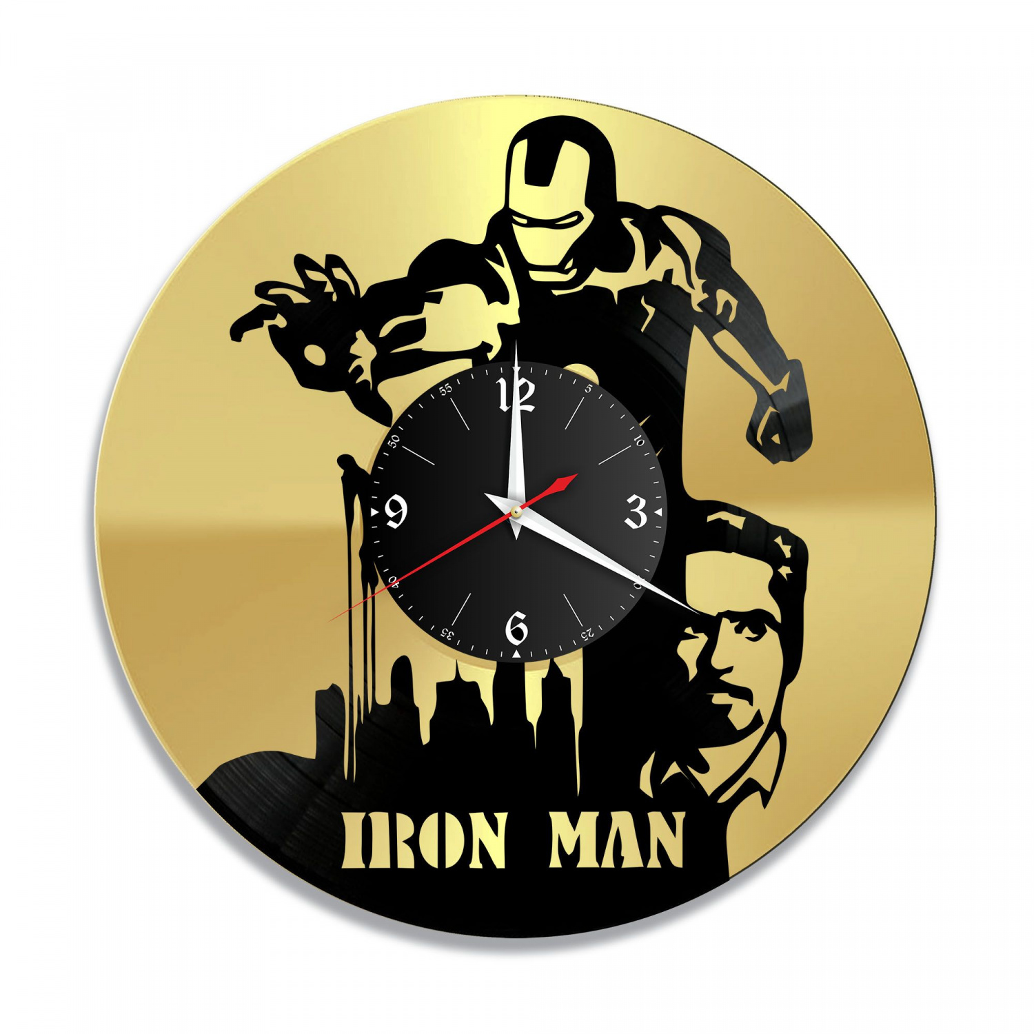 Часы настенные "группа Iron Man, золото" из винила, №1 VC-10308-1