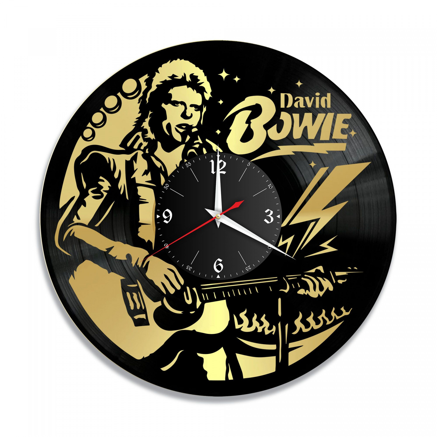 Часы настенные "David Bowie (Дэвид Боуи), золото" из винила, №1 VC-10088-1