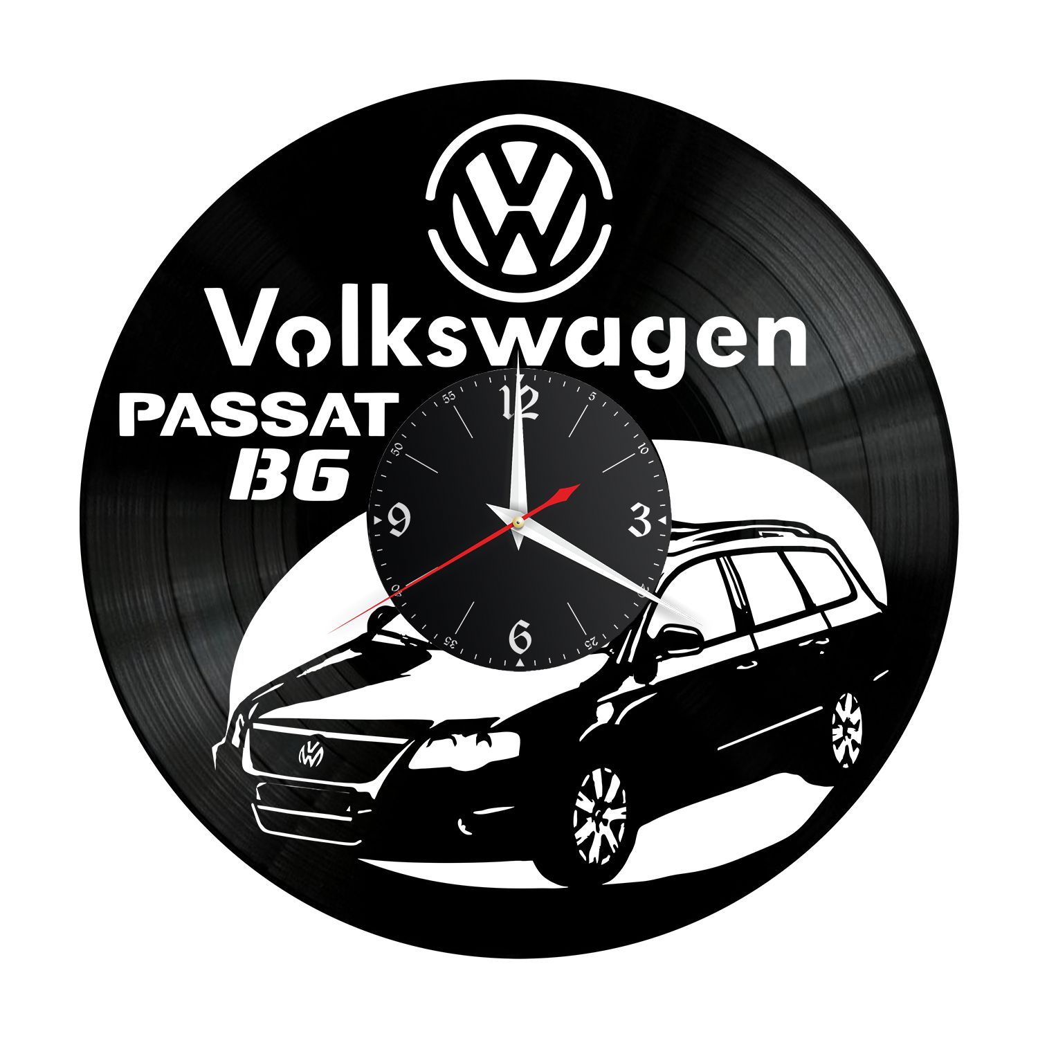 Часы настенные "Volkswagen Passat B6" из винила, №7 VC-12254