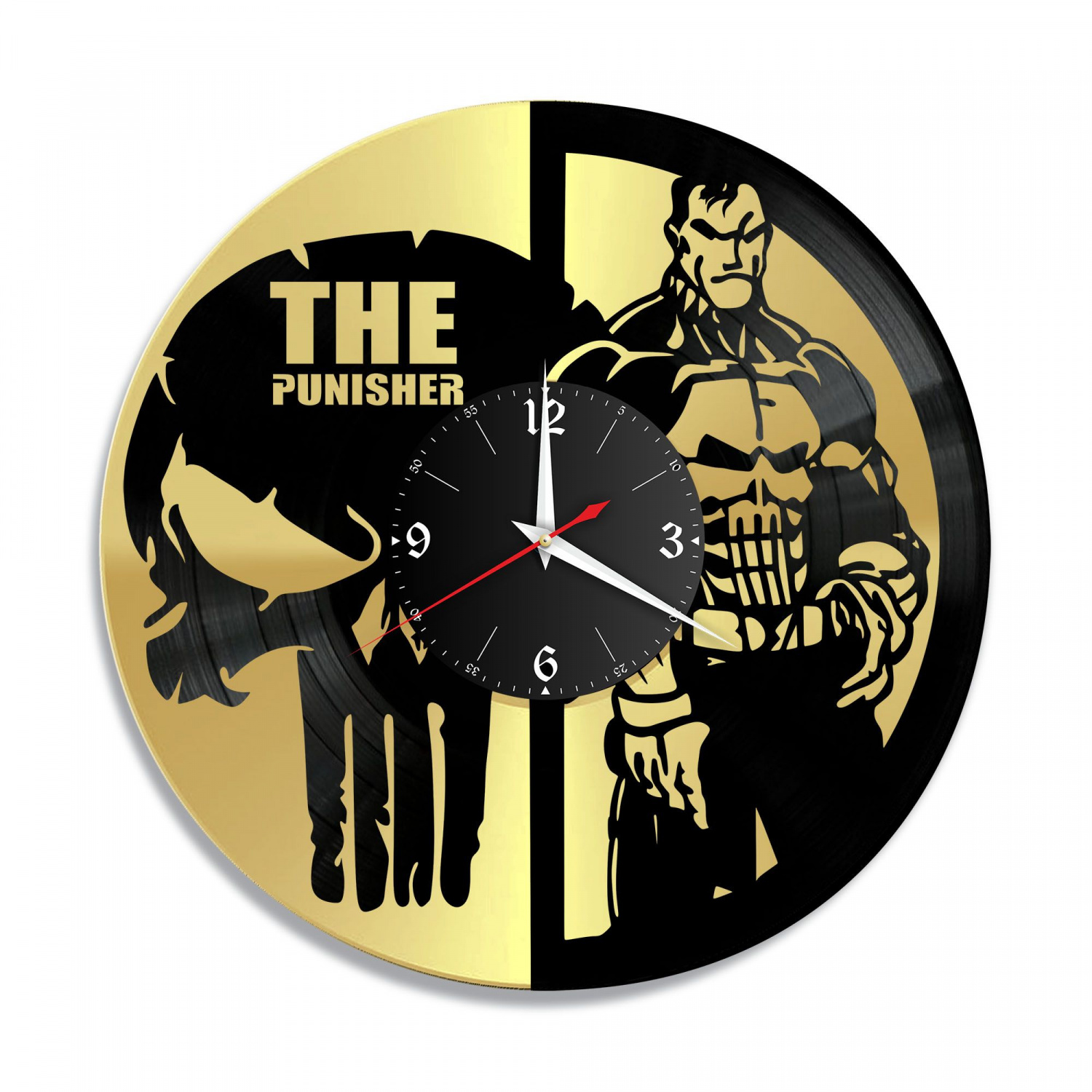Часы настенные "The Punisher, золото" из винила, №1 VC-10562-1
