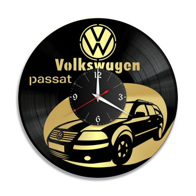 Часы настенные "Volkswagen Passat, золото" из винила, №4