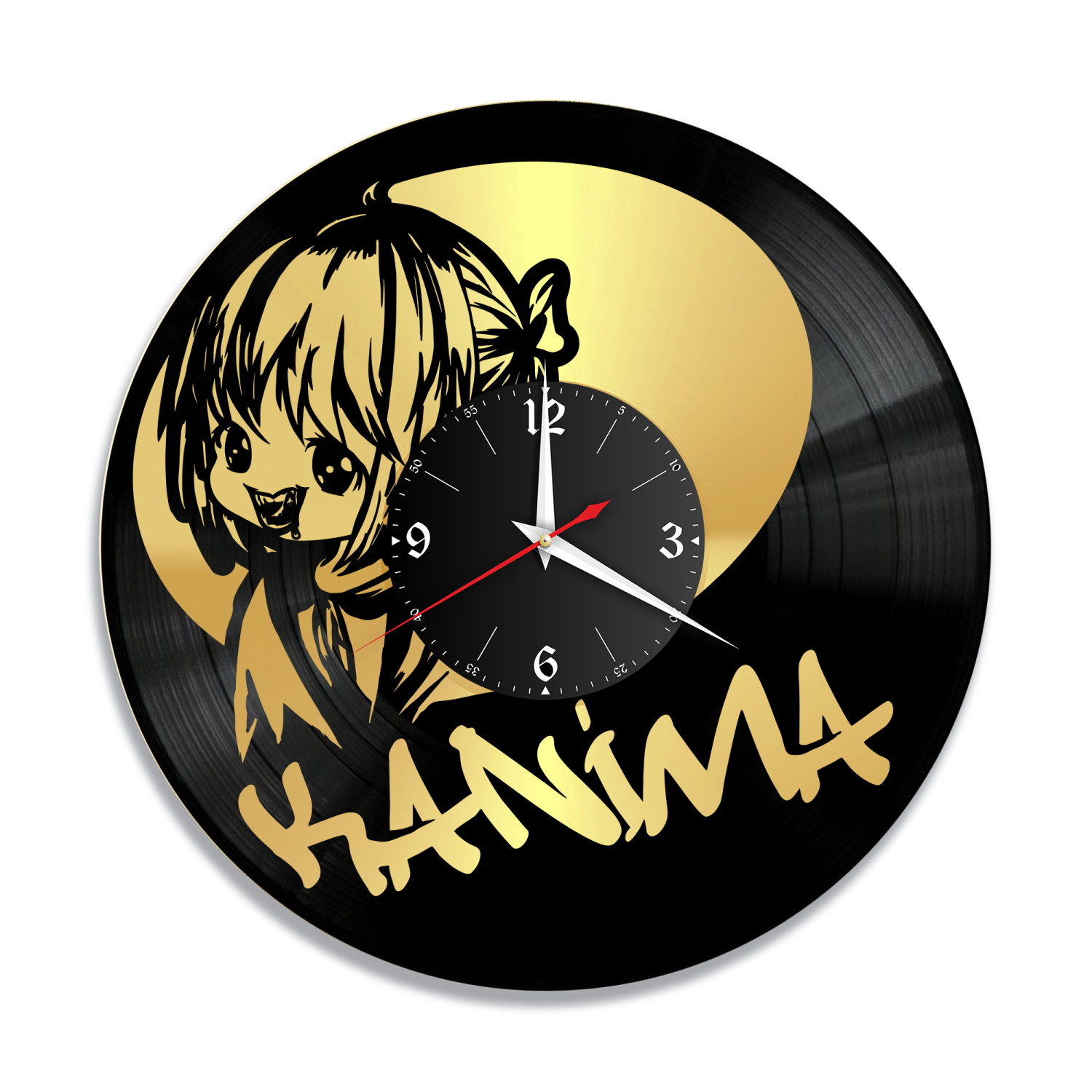 Часы настенные "Kanima, золото" из винила, №1 VC-12097-1