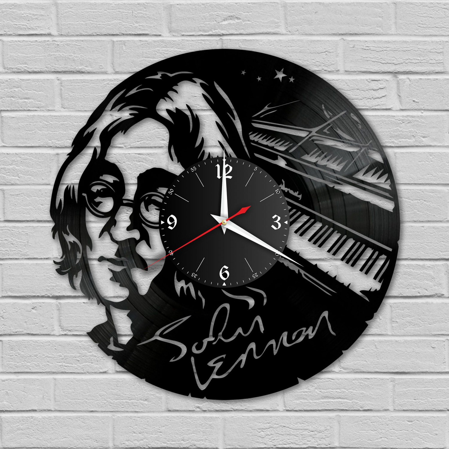 Часы настенные "Джон Леннон (John Lennon)" из винила, №1 VC-10190