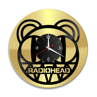 Часы настенные "группа Radiohead, золото" из винила, №2