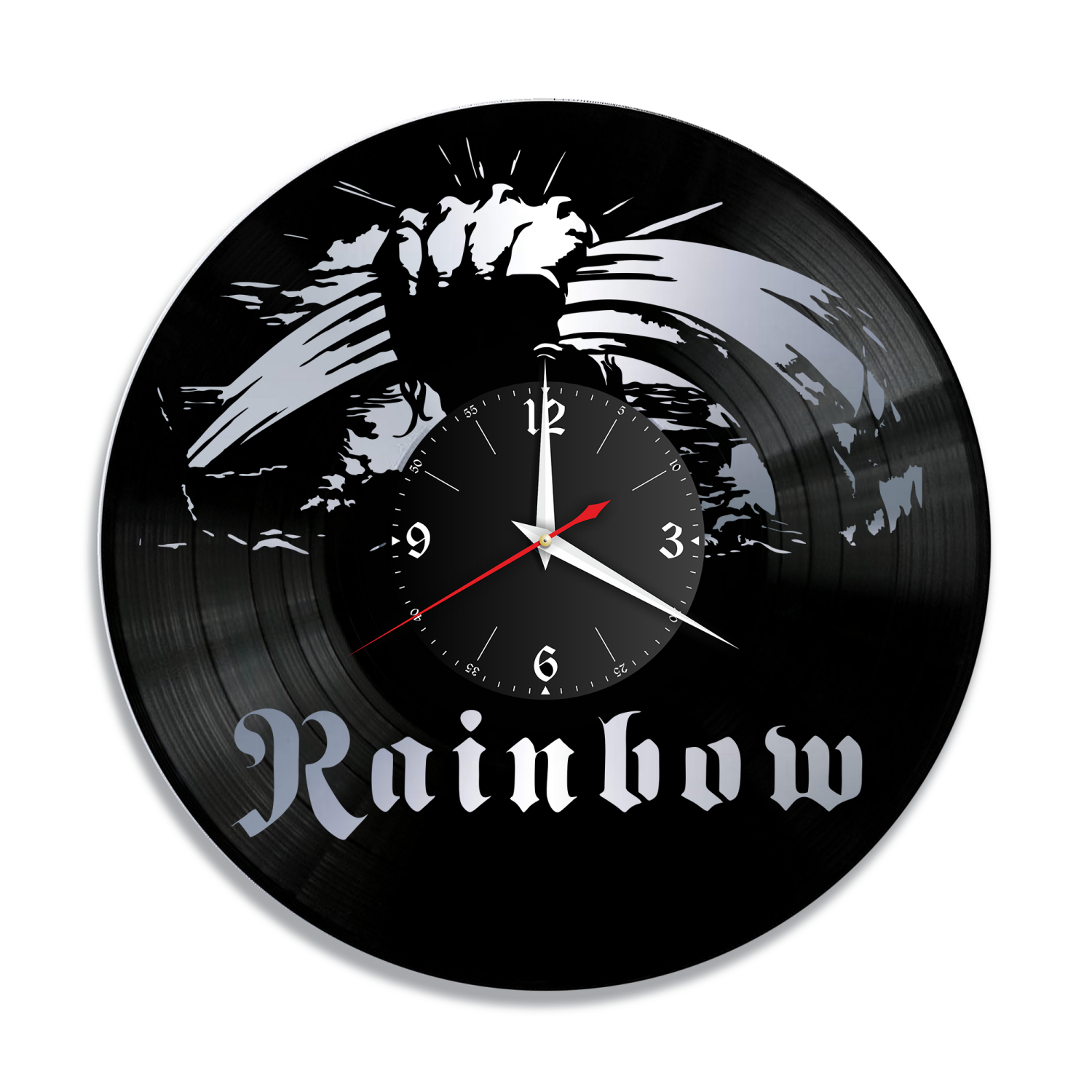 Часы настенные "Rainbow, серебро" из винила, №1 VC-12101-2