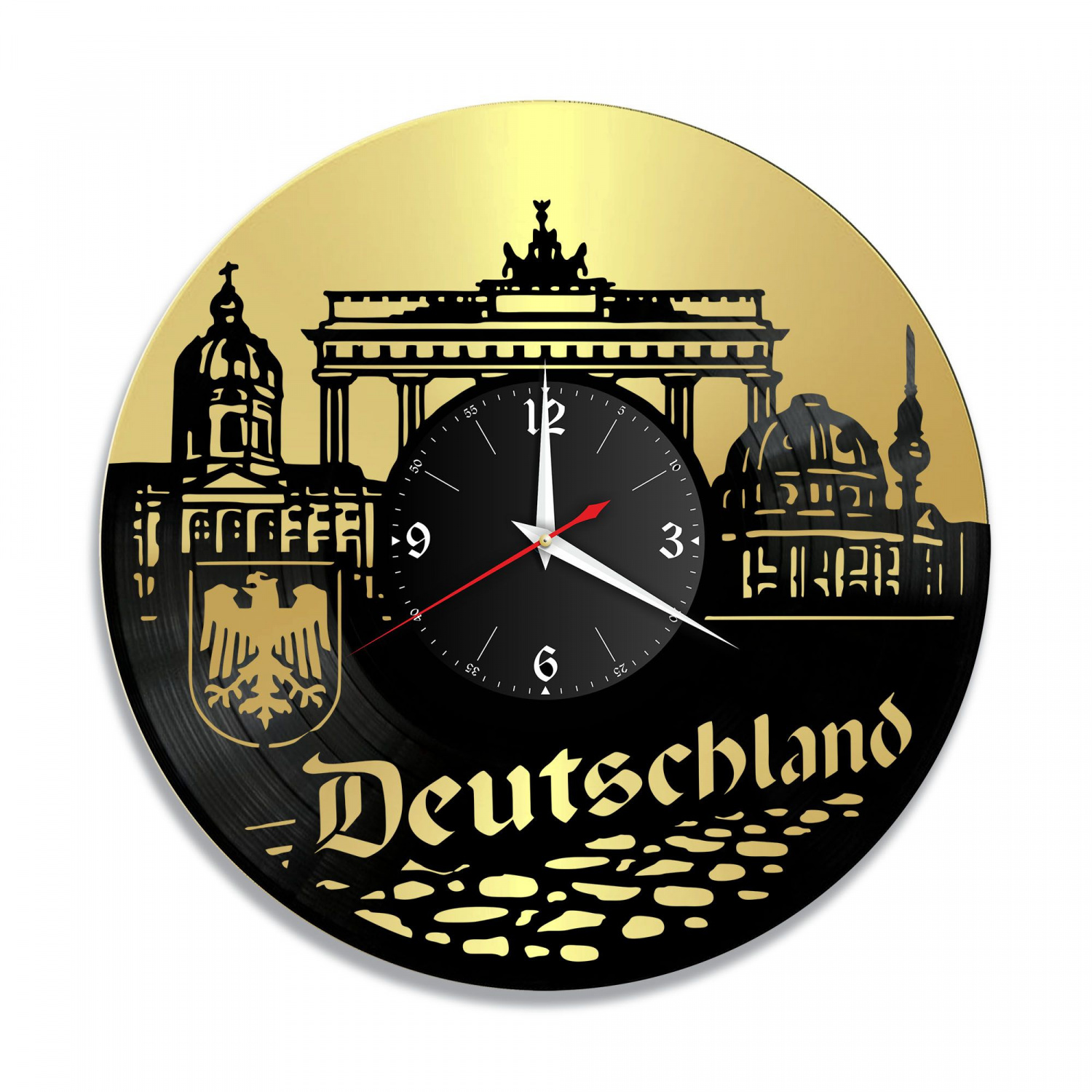 Часы настенные "Германия, золото" из винила, №1 VC-10470-1