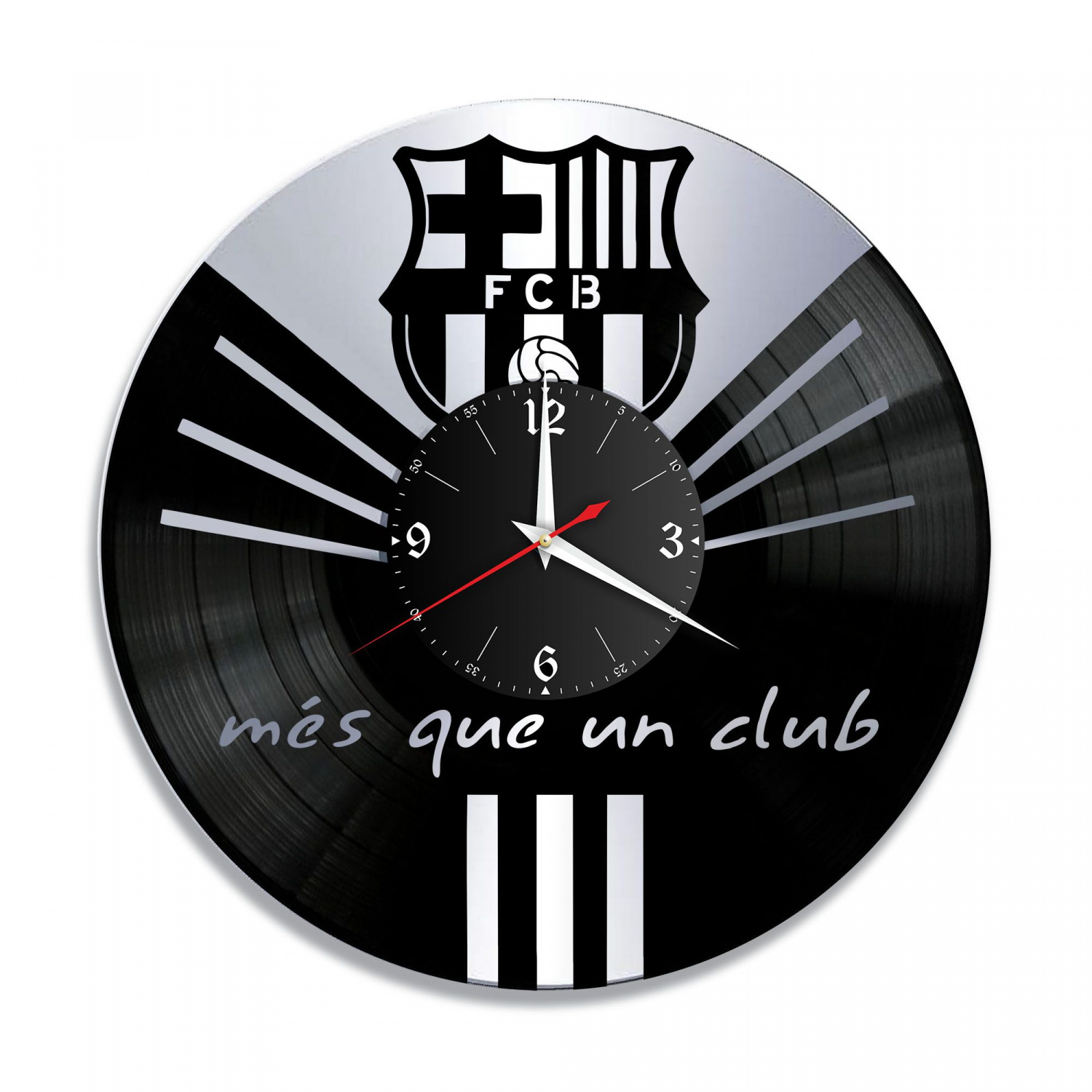 Часы настенные "Барселона, серебро" из винила, №2 VC-10537-2