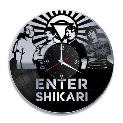 Часы настенные "Enter Shikari, серебро" из винила, №1