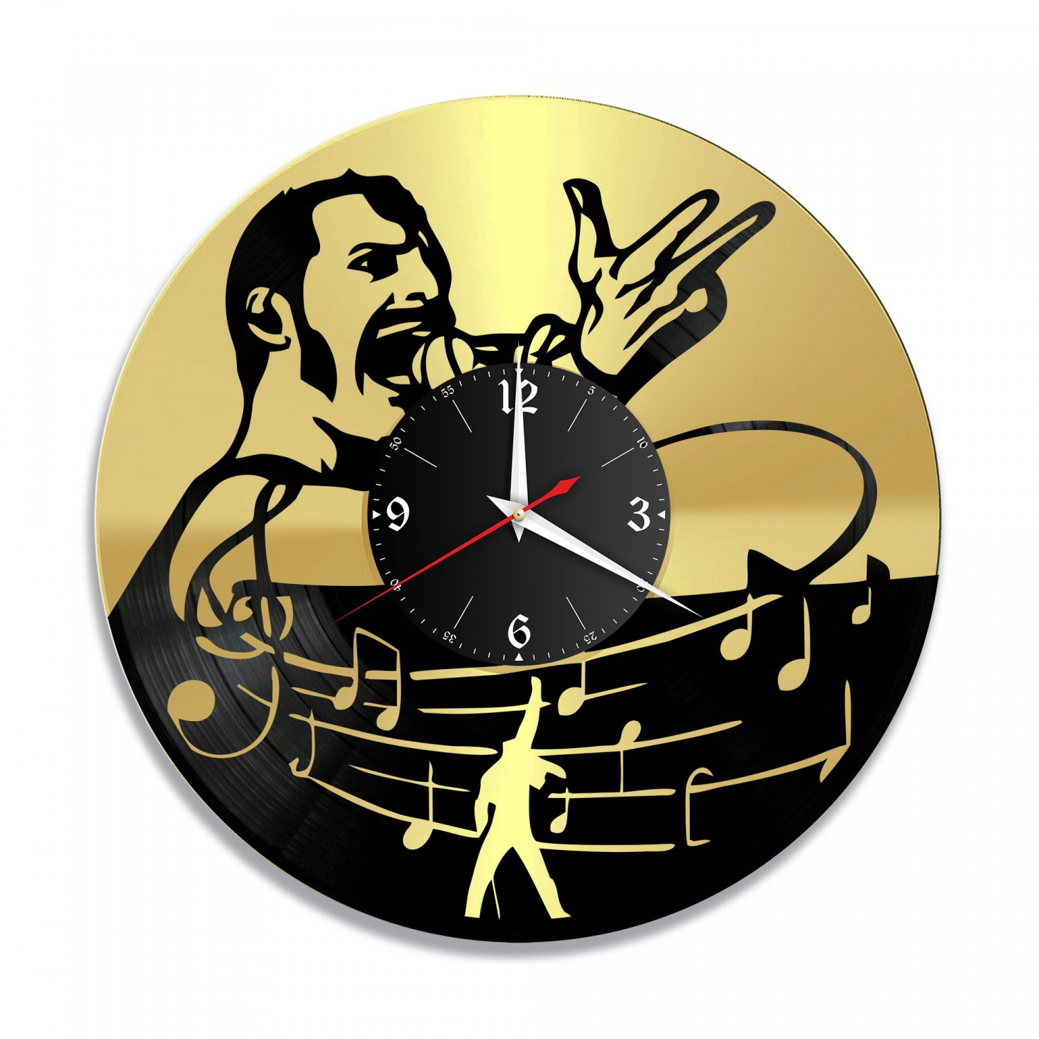 Часы настенные "группа Queen, золото" из винила, №7 VC-10141-1