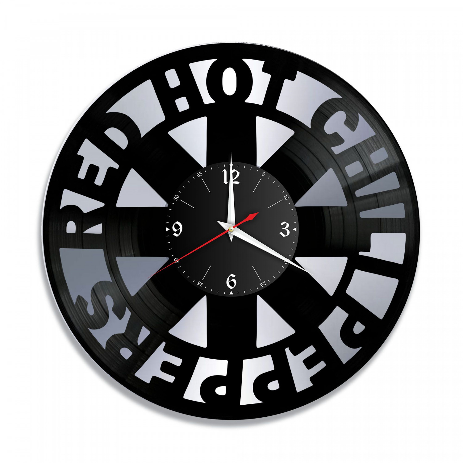 Часы настенные "группа Red Hot Chili Peppers, серебро" из винила, №2 VC-10150-2