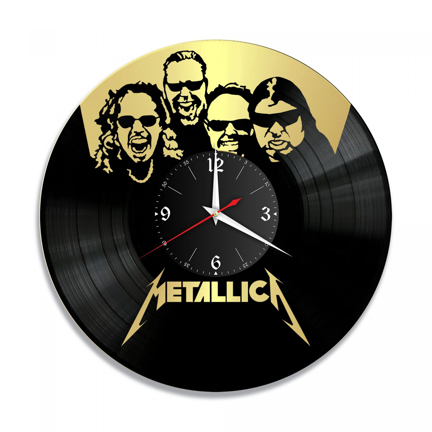 Часы настенные "группа Metallica, золото" из винила, №3 VC-10119-1