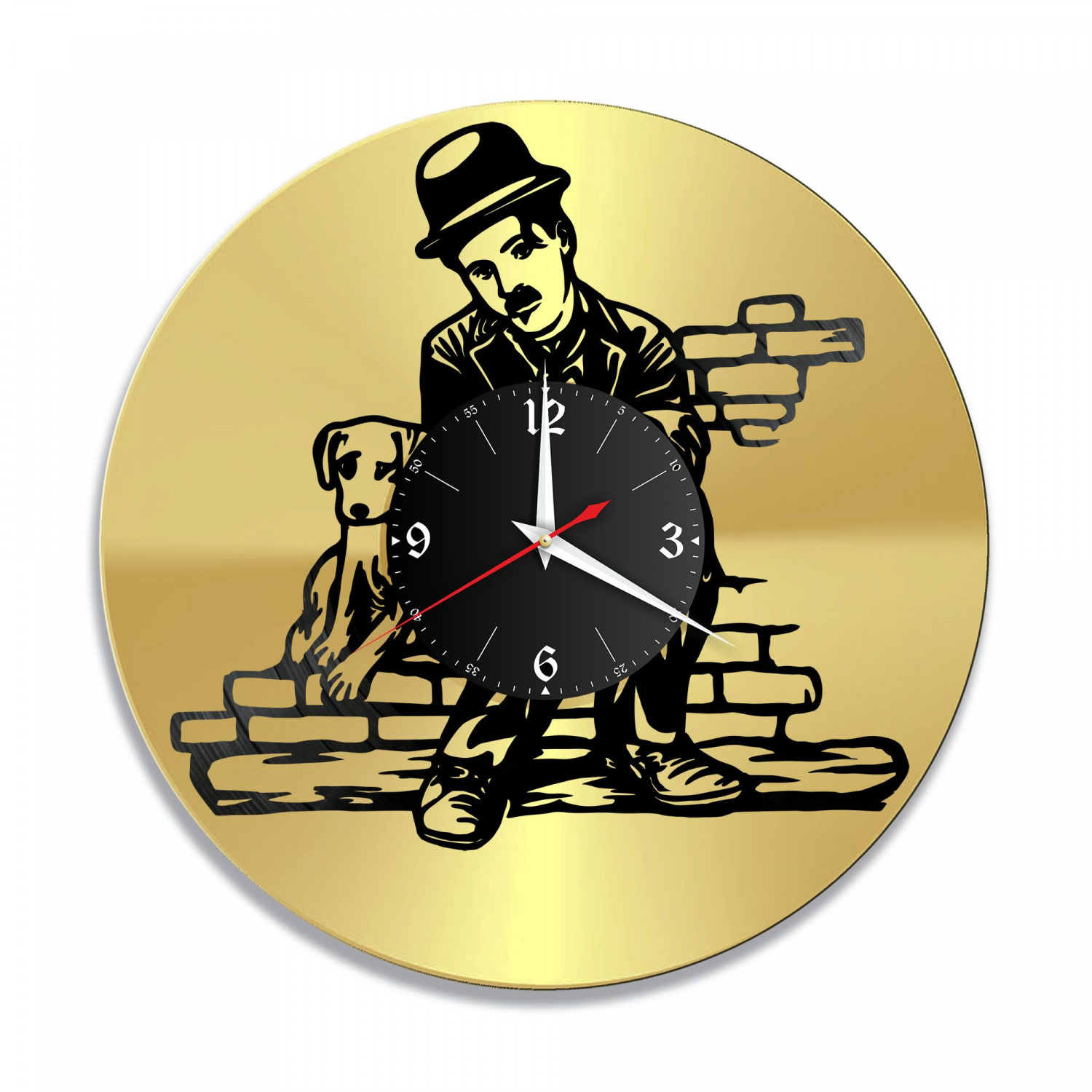 Часы настенные "Чарли Чаплин, золото" из винила, №1 VC-11027-1