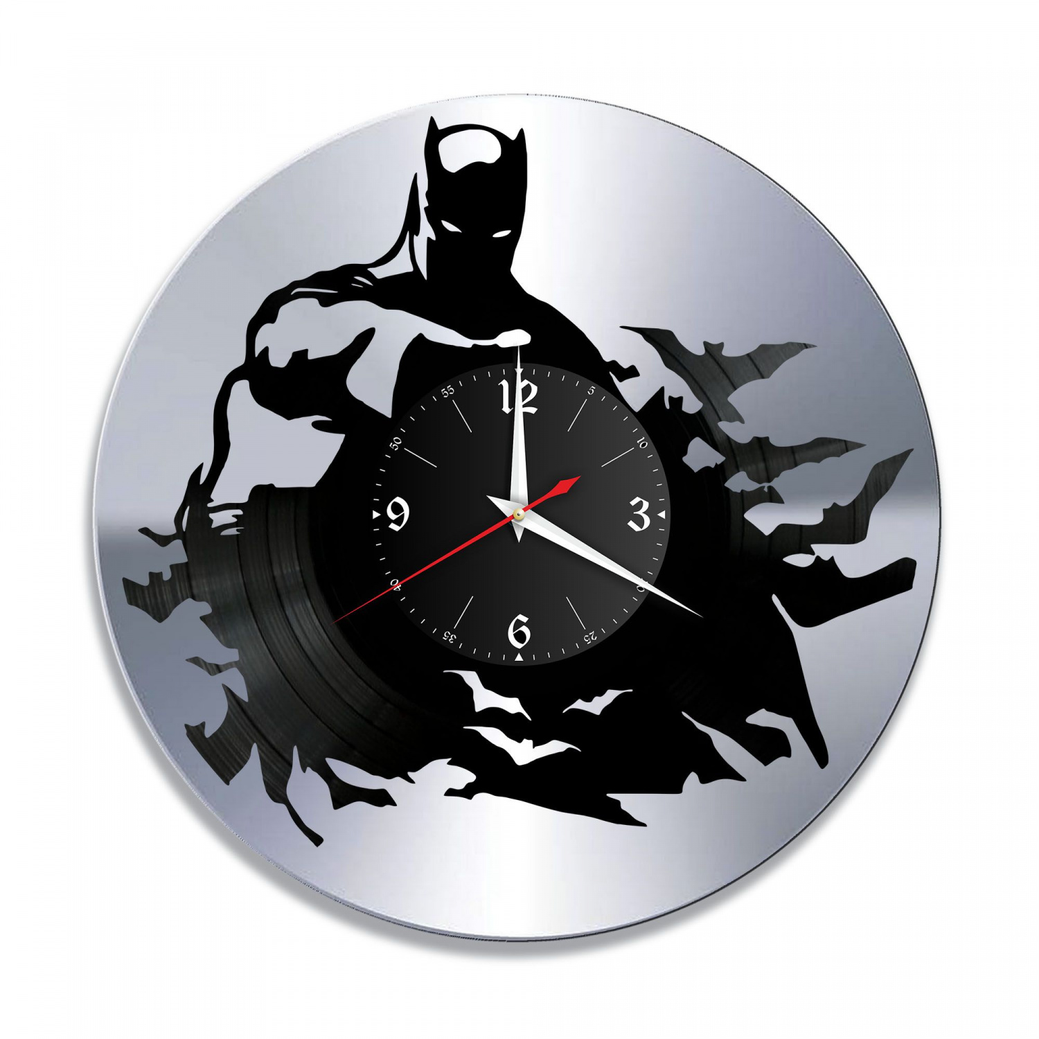 Часы настенные "Бэтмен (Batman), серебро" из винила, №6 VC-10849-2