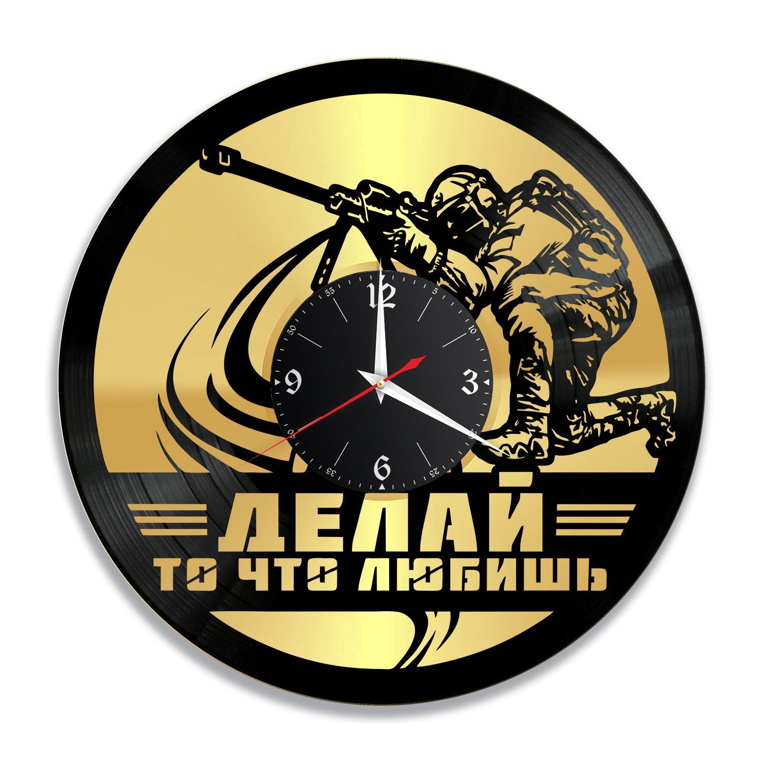 Часы настенные "Снайпер, золото" из винила, №1 VC-12237-1