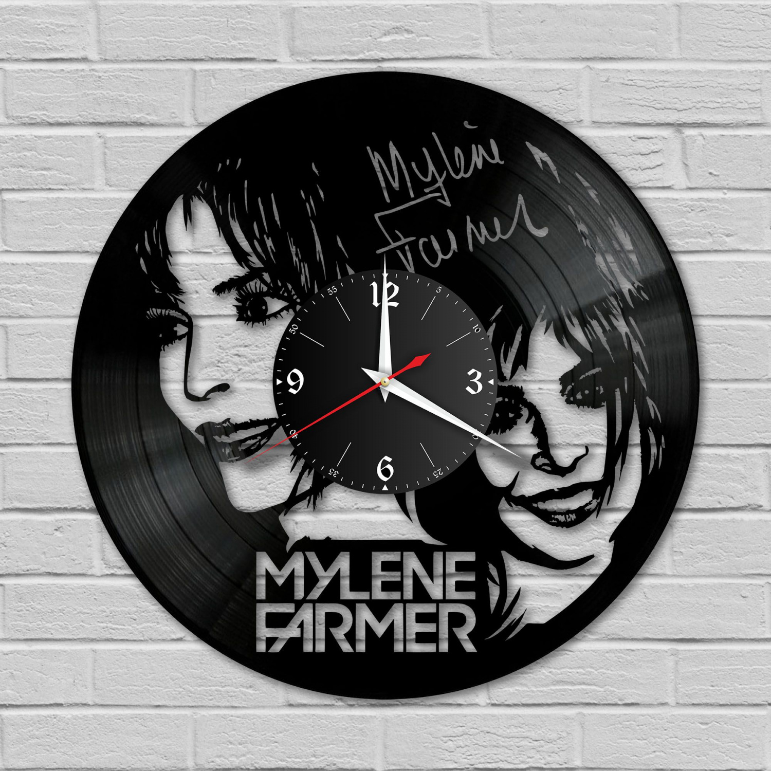 Часы настенные "Mylene Farmer (Милен Фармер)" из винила, №4 VC-10225