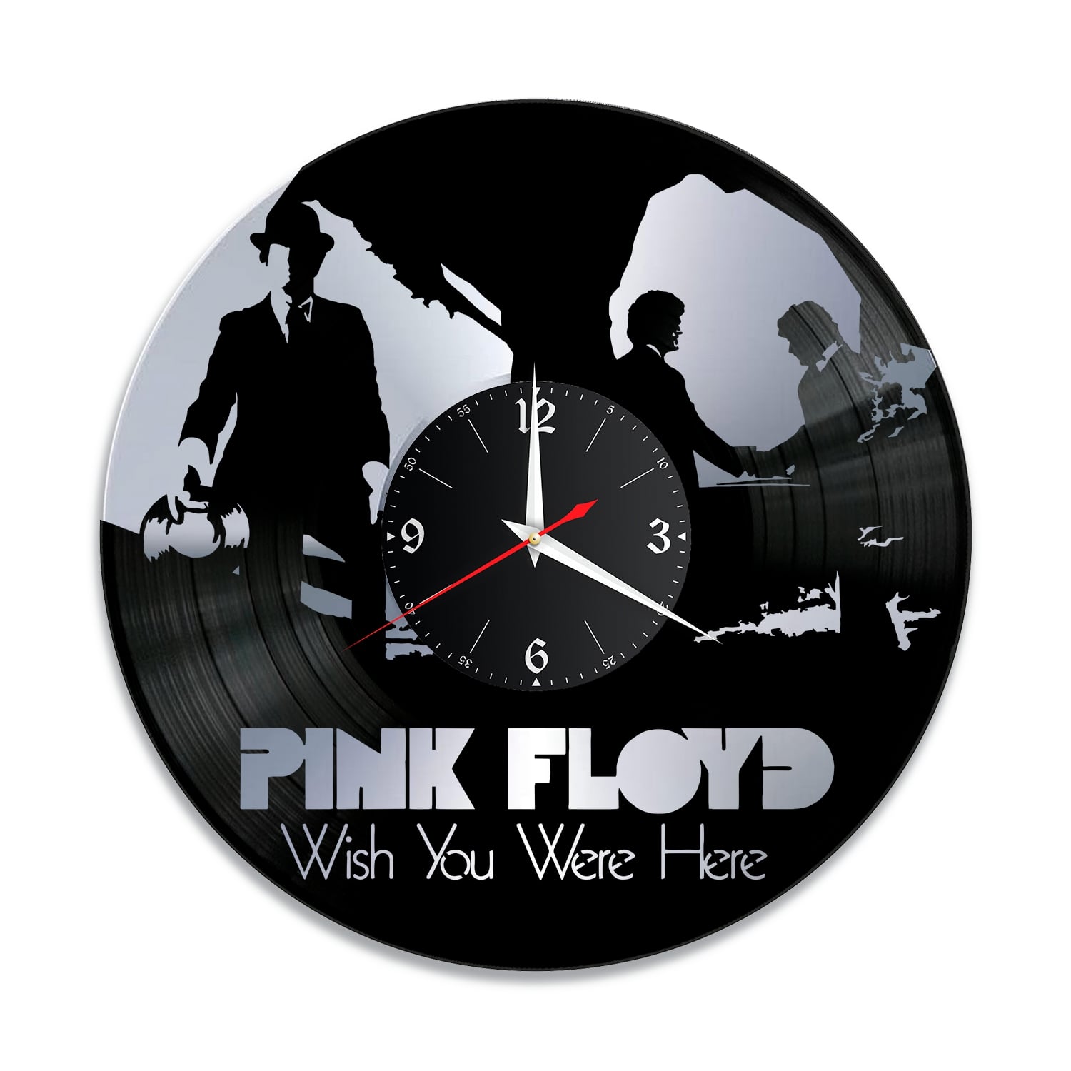 Часы настенные "Группа Pink Floyd, серебро" из винила, №2 VC-14013-2