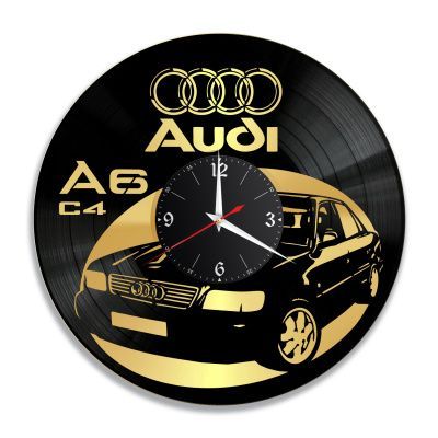 Часы настенные "Ауди A6 C4 (Audi), золото" из винила, №8