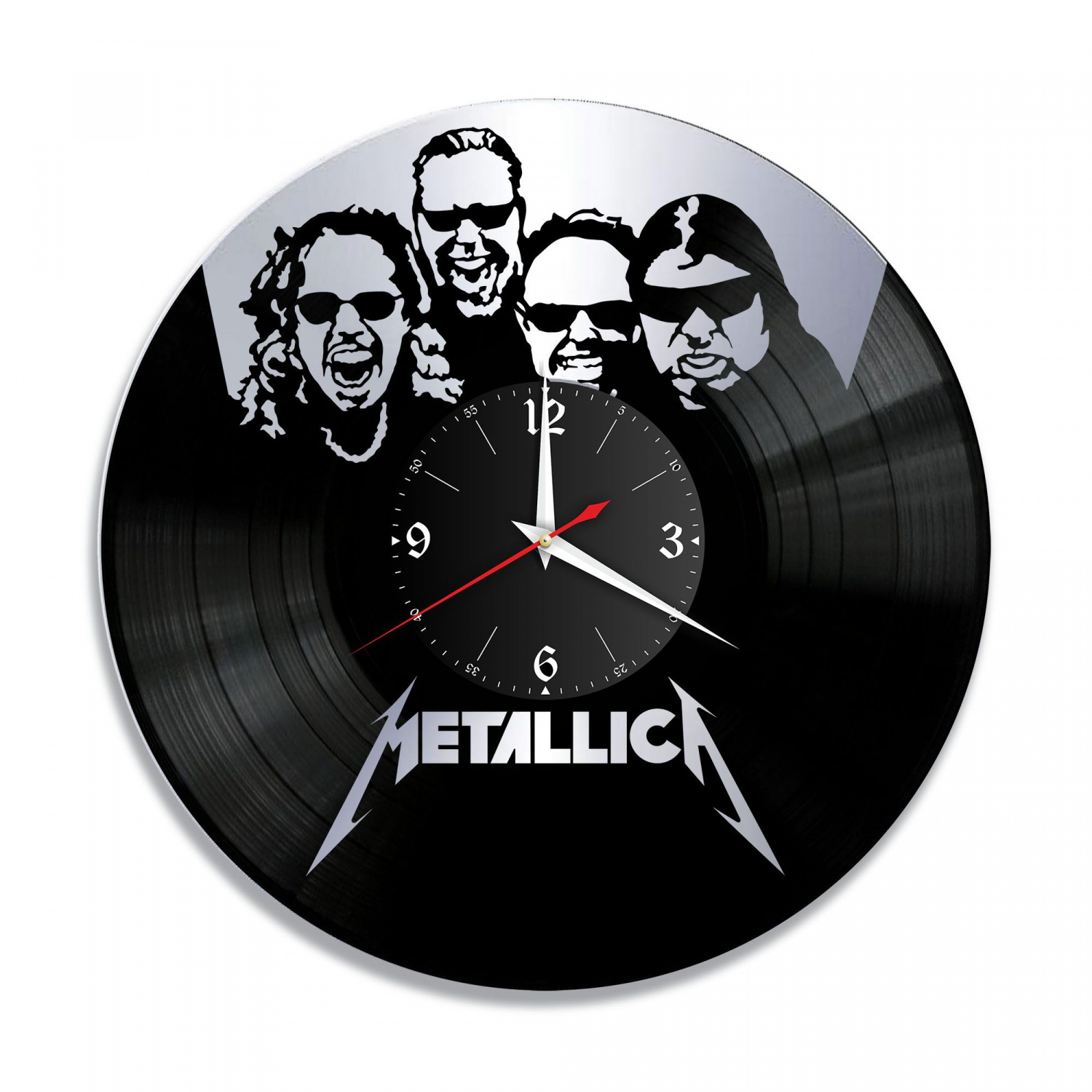 Часы настенные "группа Metallica, серебро" из винила, №3 VC-10119-2