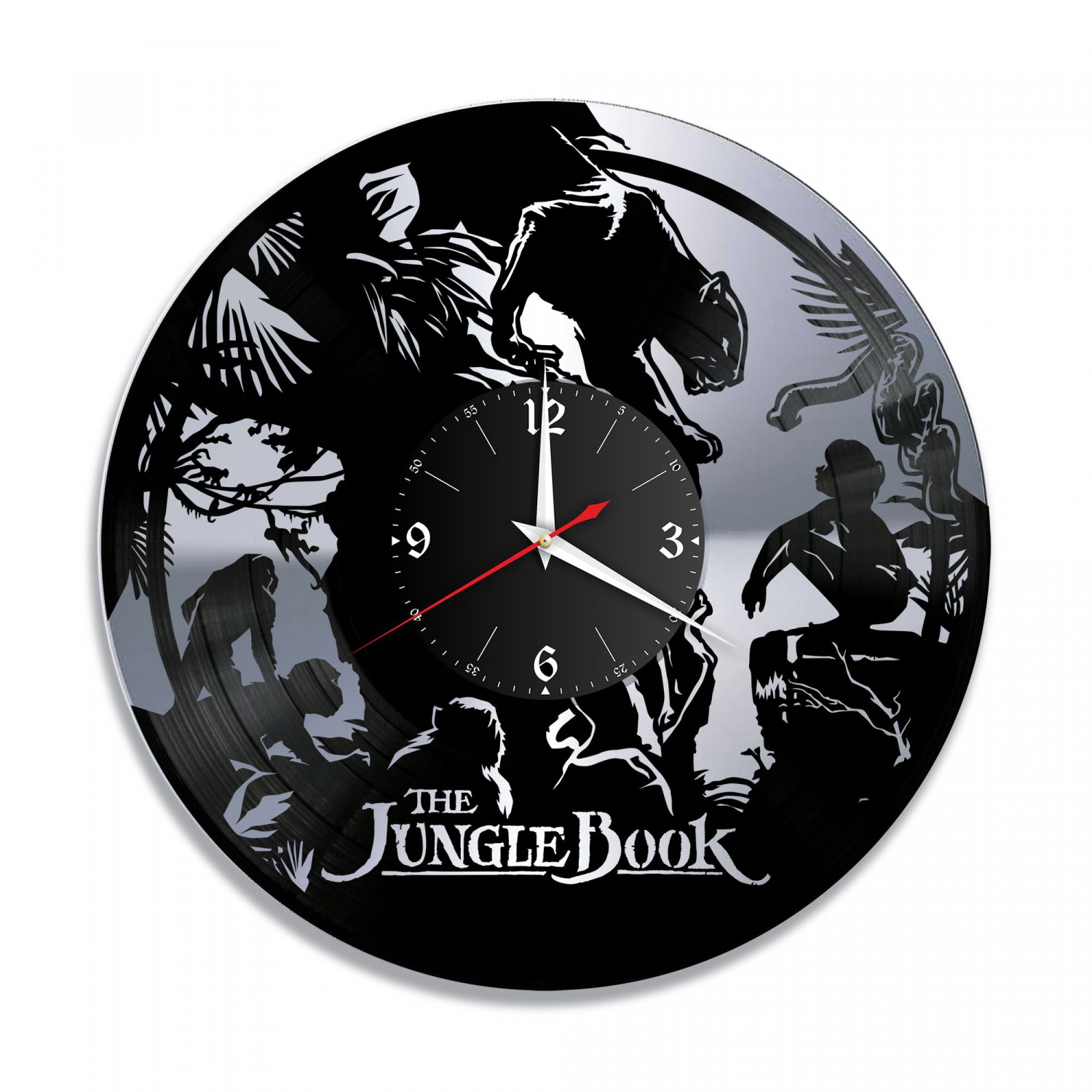 Часы настенные "Книга Джунглей, серебро" из винила, №1 VC-12034-2