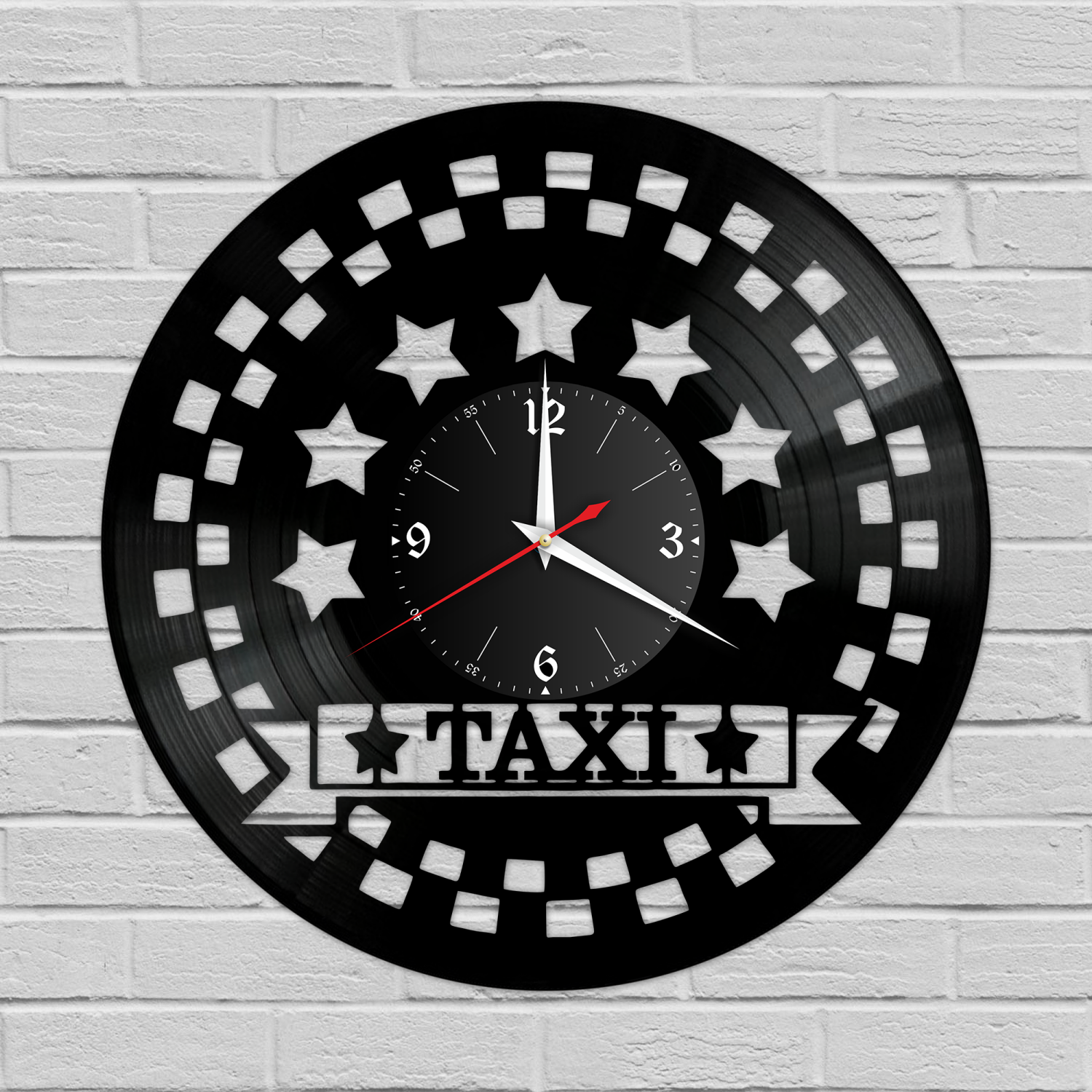 Часы настенные "Такси" из винила, №1 VC-12156