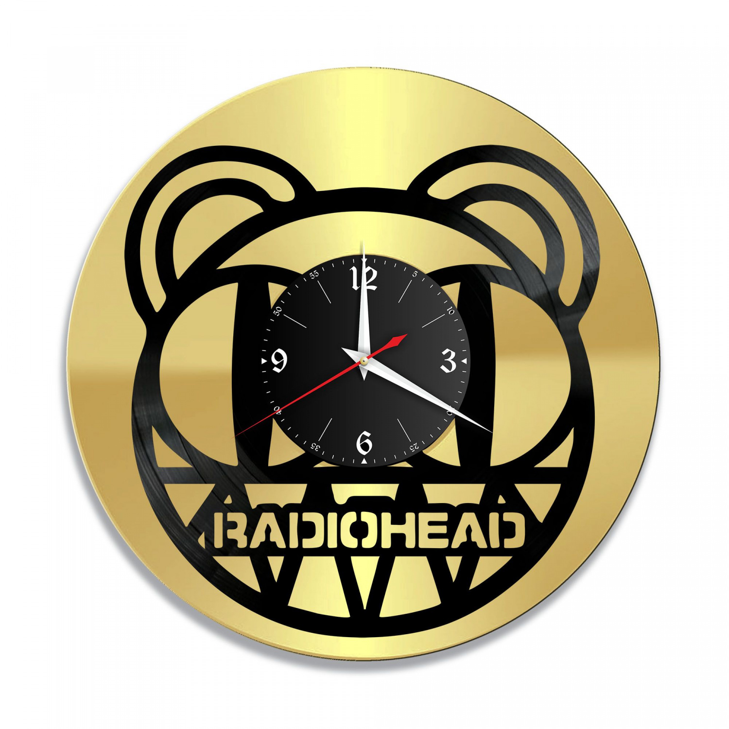 Часы настенные "группа Radiohead, золото" из винила, №2 VC-10144-1