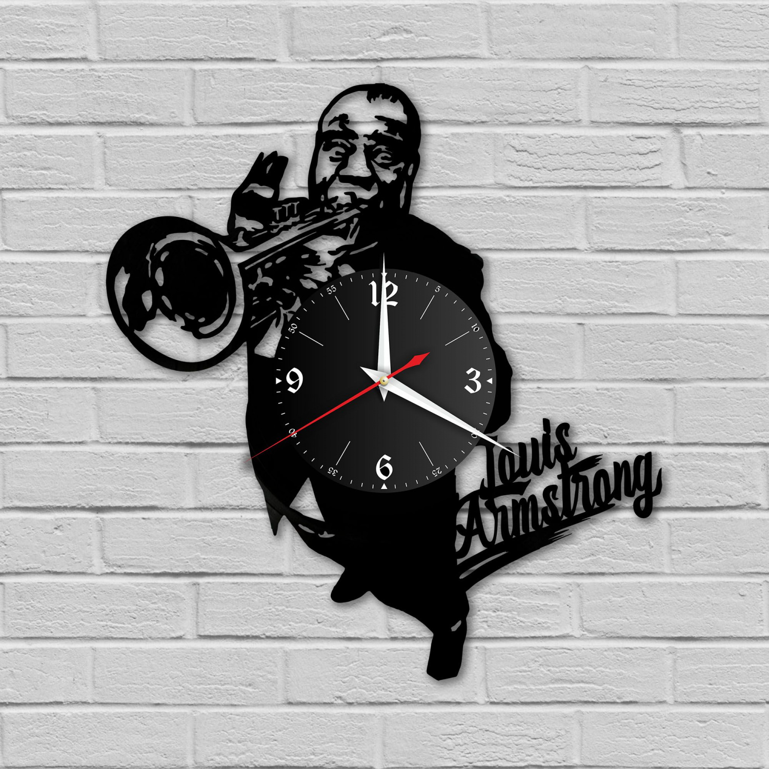 Часы настенные "Louis Armstrong (Луи Армстронг)" из винила, №1 VC-10220