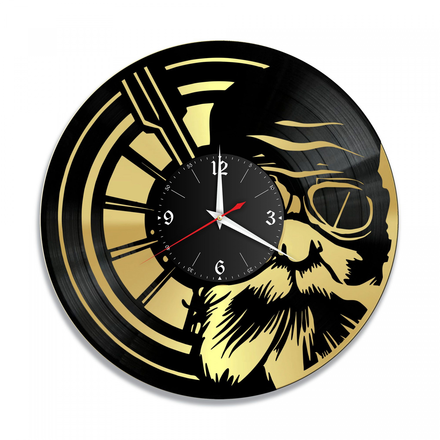 Часы настенные "Мото, золото" из винила, №19 VC-10884-1