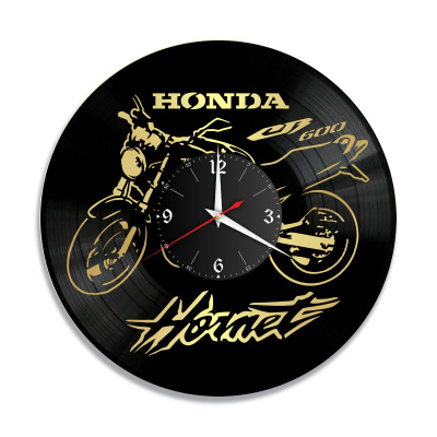 Часы настенные "Мото (Honda CB 600 F Hornet), золото" из винила, №16