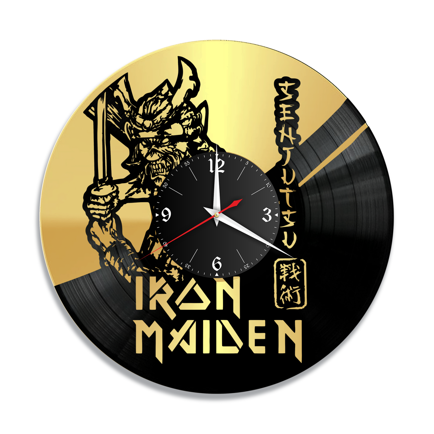 Часы настенные "Iron Maiden, золото" из винила, №4 VC-12096-1