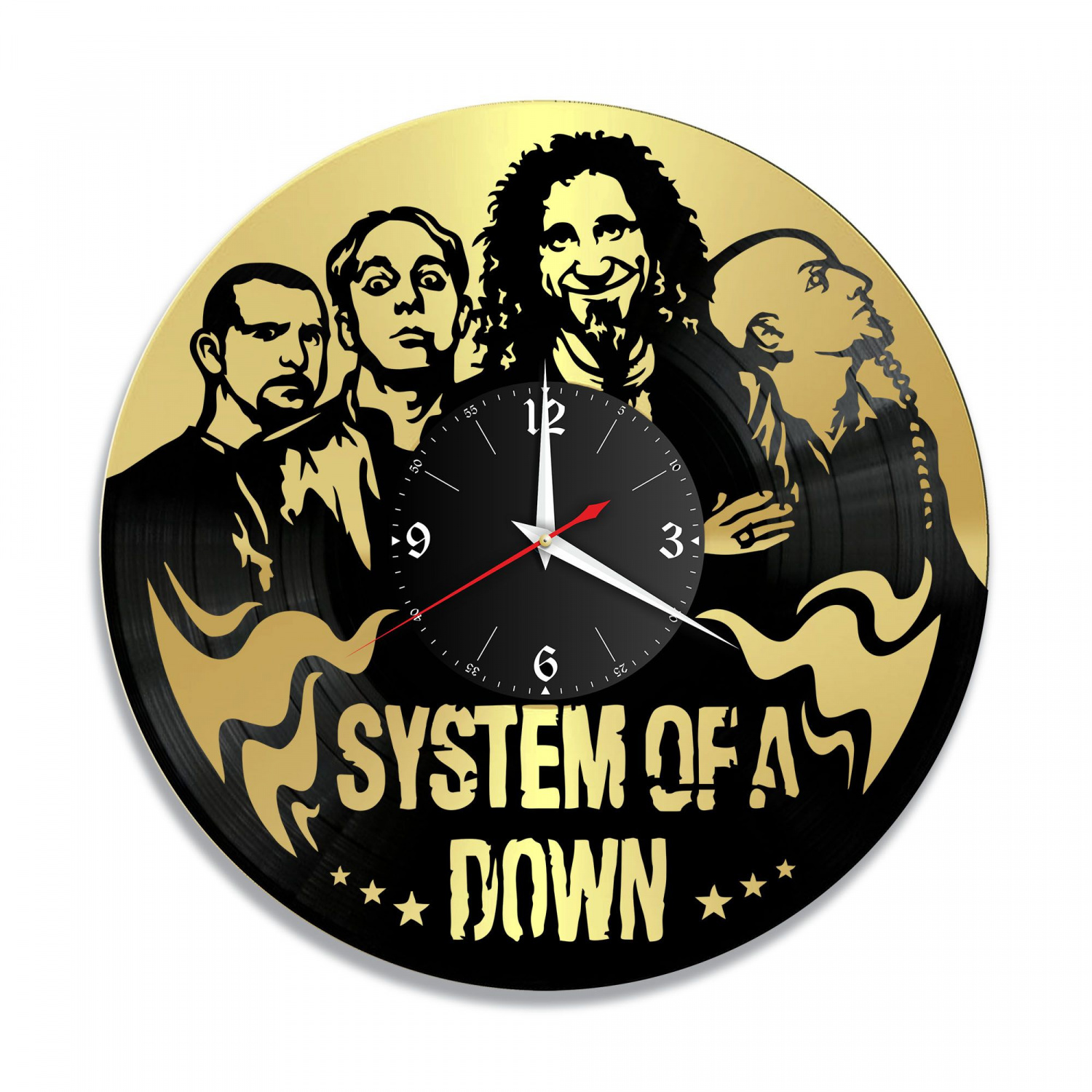 Часы настенные "группа System Of a Down, золото" из винила, №2 VC-10168-1