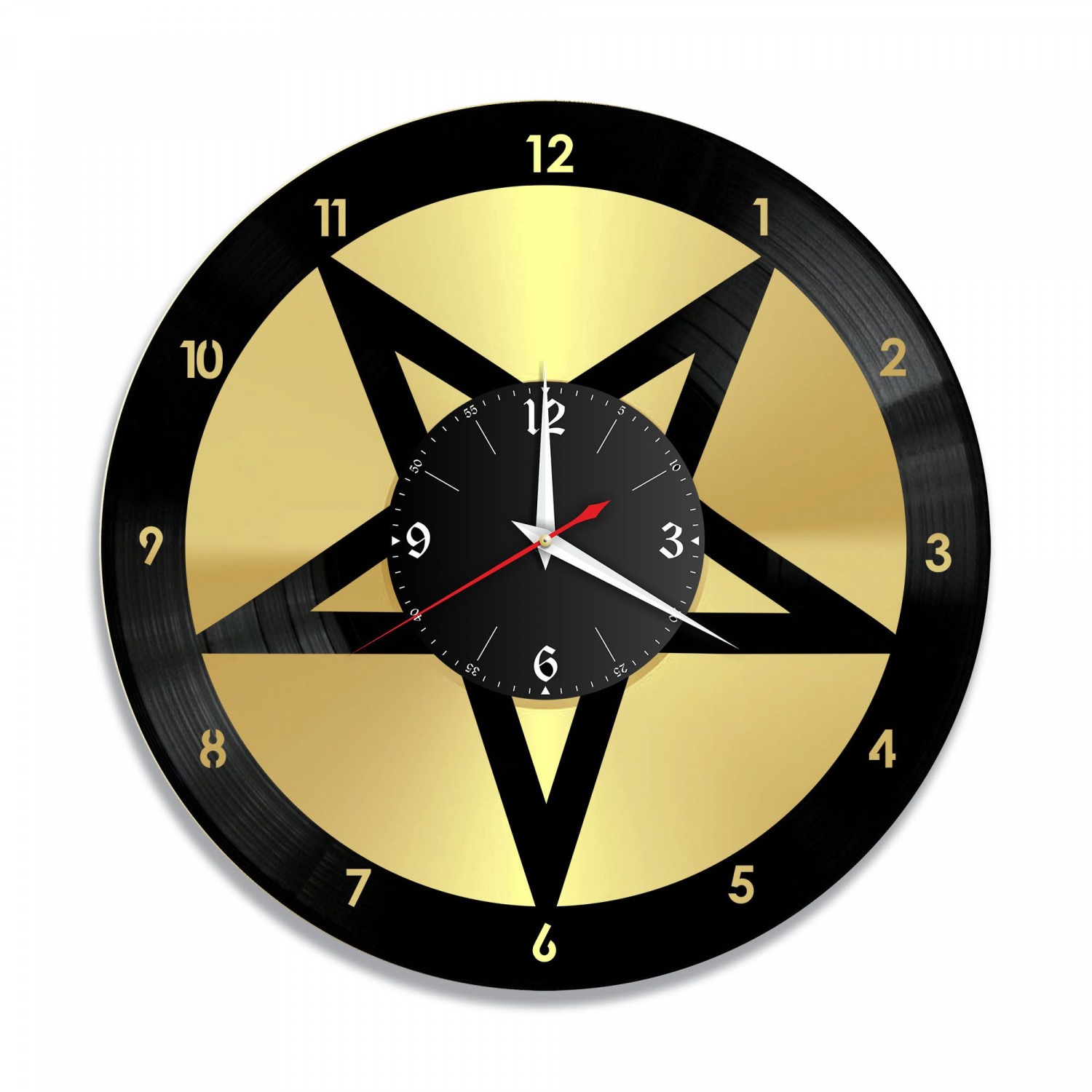 Часы настенные "Пентограмма, золото" из винила, №2 VC-10764-1