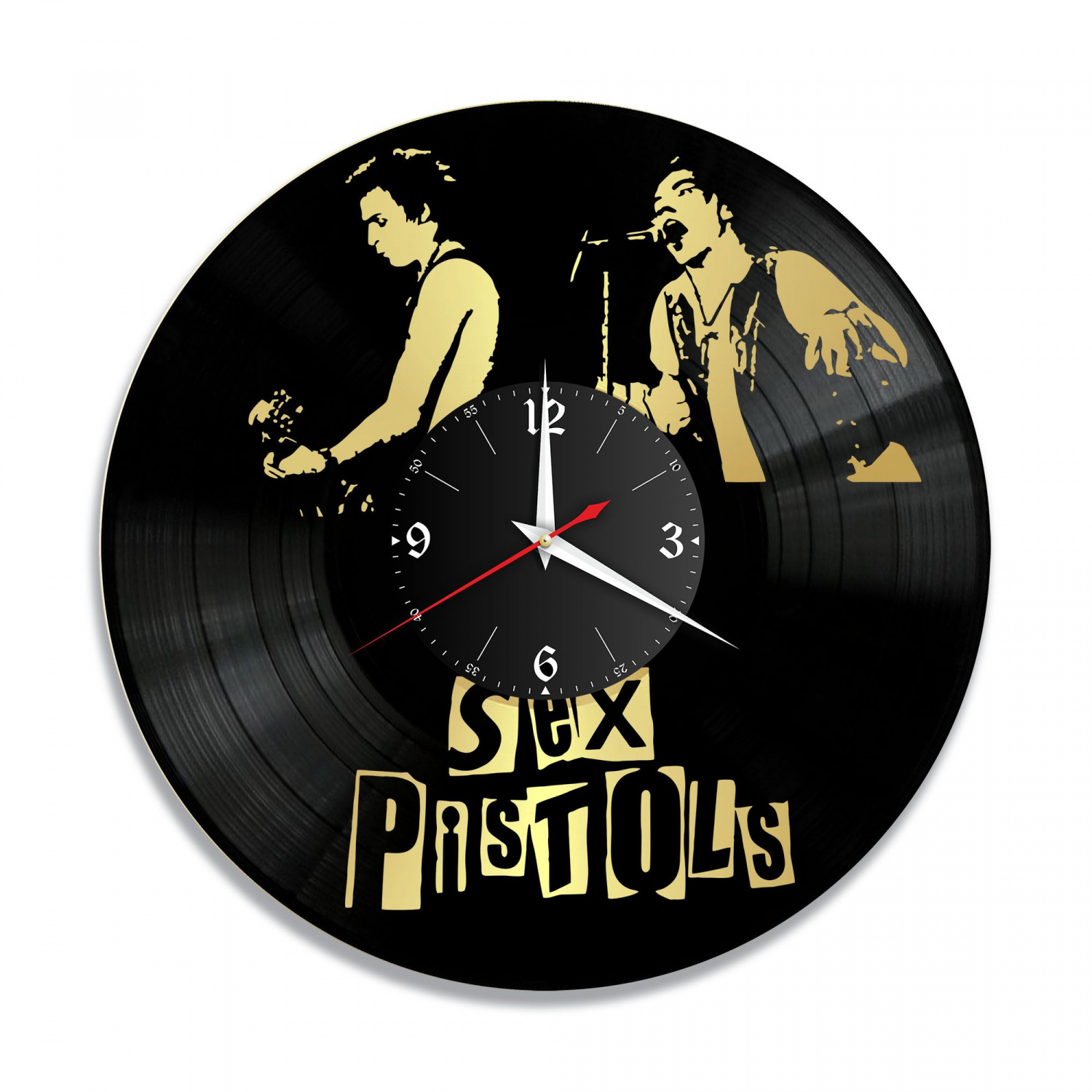 Часы настенные "группа Sex Pistols, золото" из винила, №1 VC-10159-1