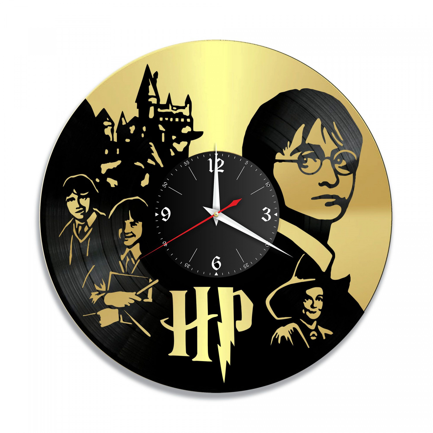 Часы настенные "Гарри Поттер, золото" из винила, №3 VC-10358-1
