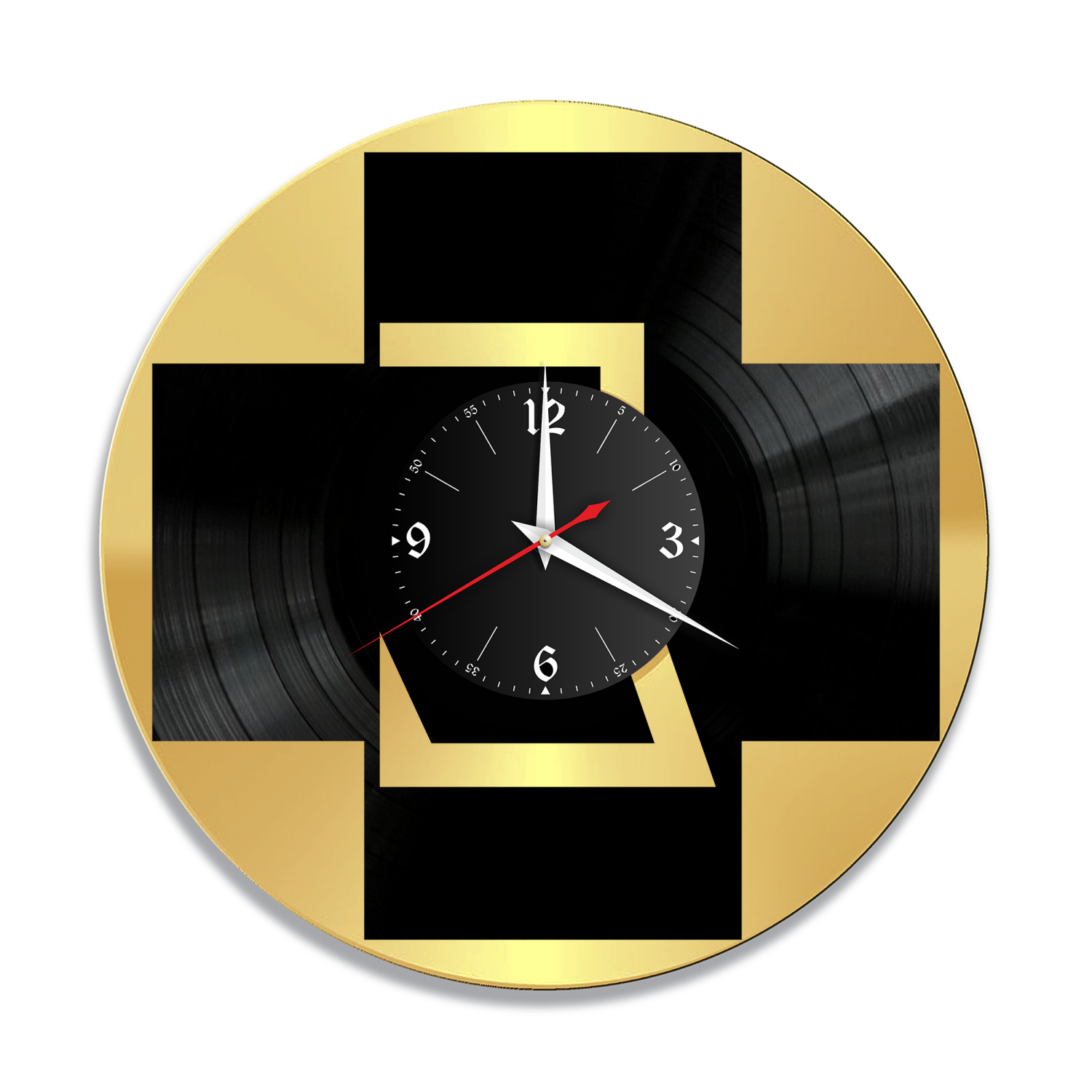 Часы настенные "Группа Rammstein, золото" из винила, №R1 VC-12118-1