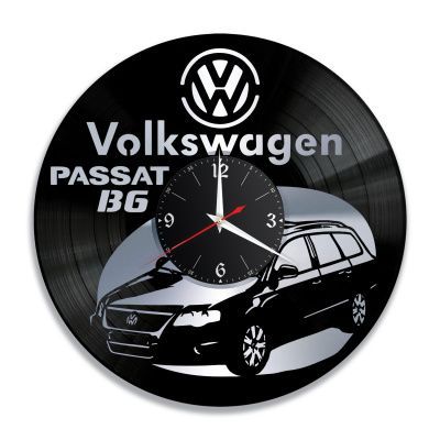 Часы настенные "Volkswagen Passat B6, серебро" из винила, №7