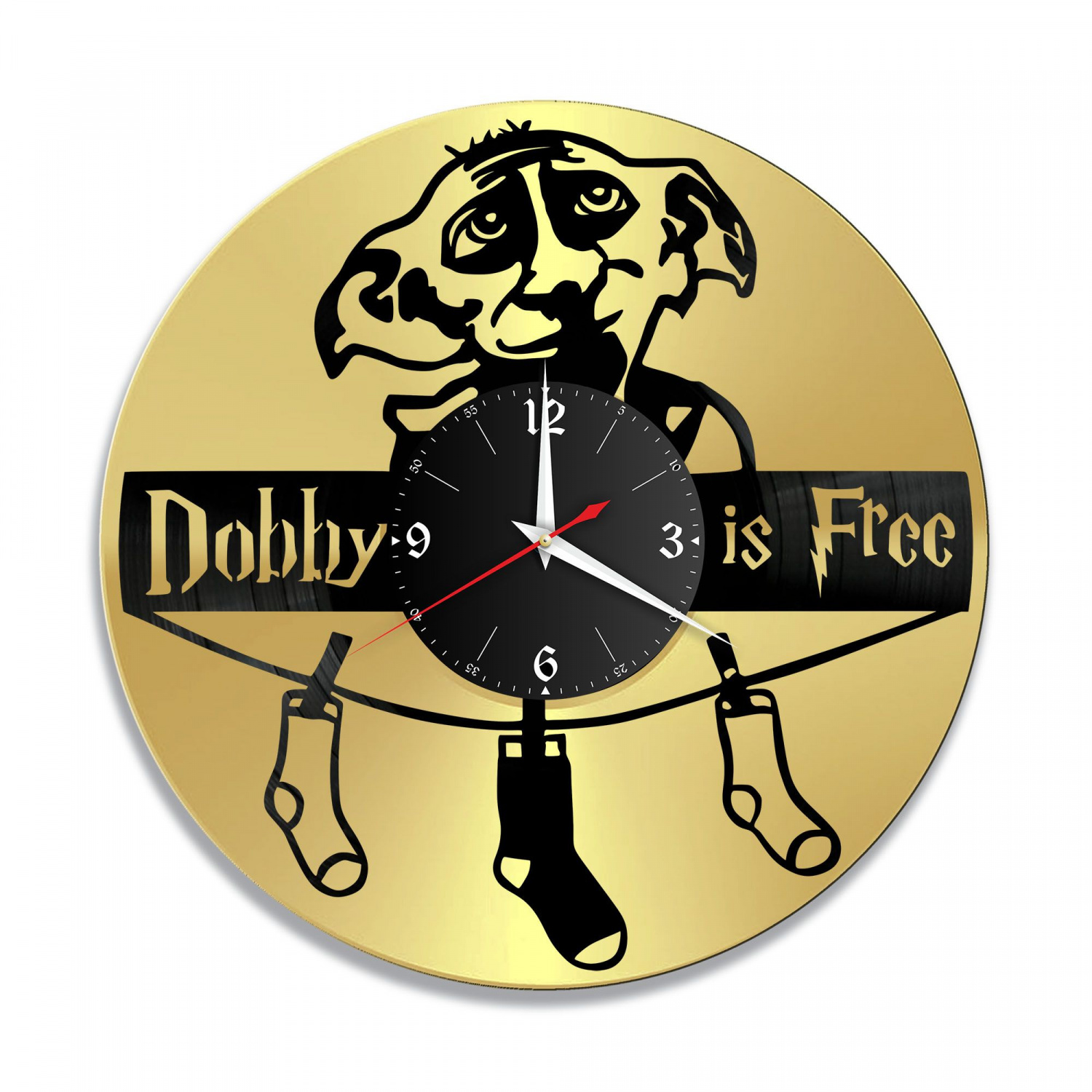 Часы настенные "Гарри Поттер (Добби свободен), золото" из винила, №5 VC-10360-1