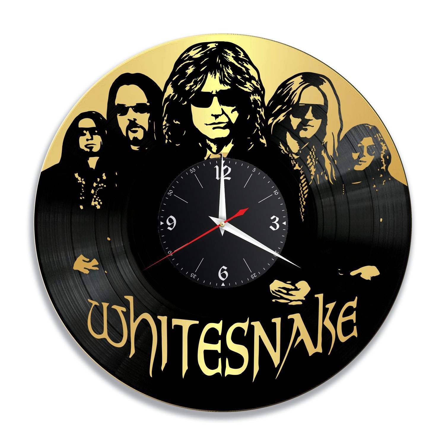 Часы настенные "Whitesnake, золото" из винила, №1 VC-12255-1