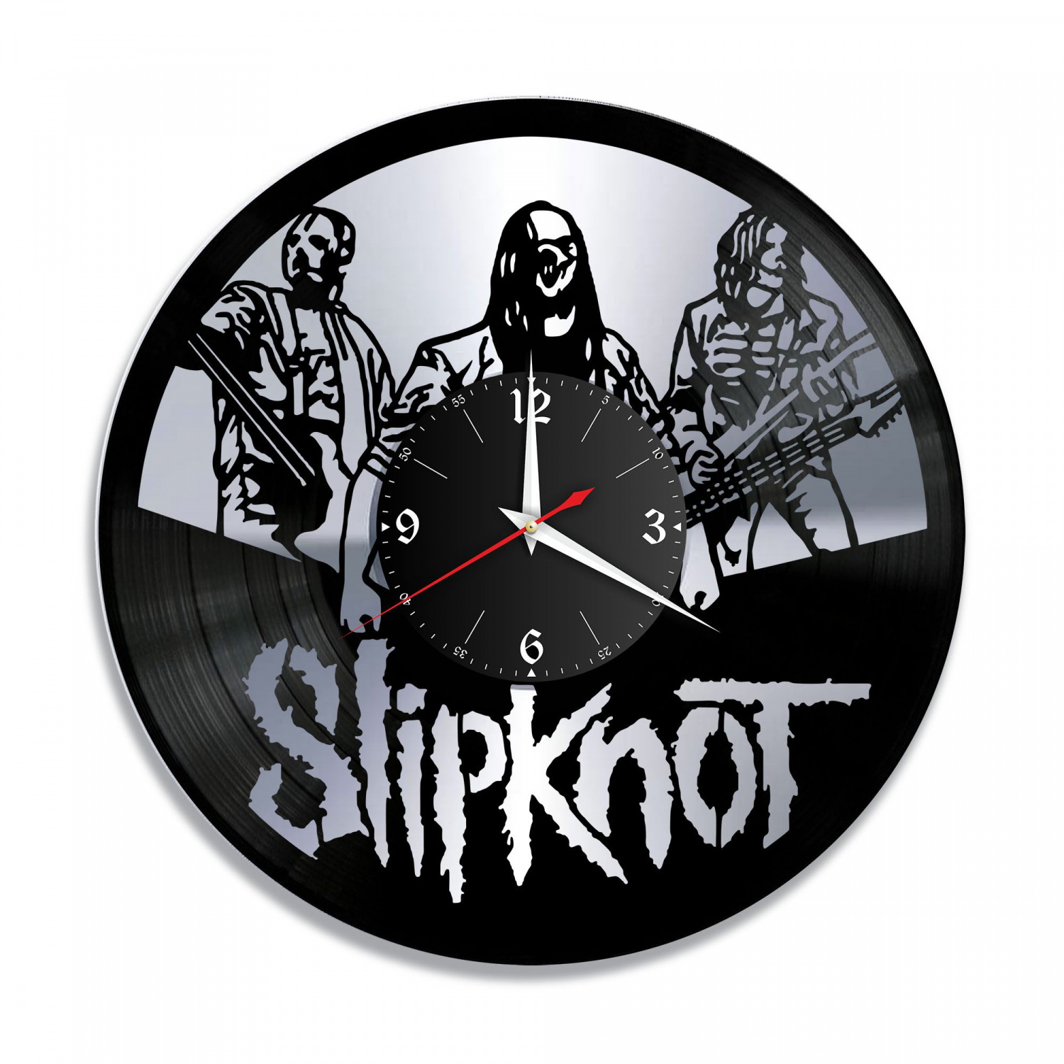 Часы настенные "группа Slipknot, серебро" из винила, №4 VC-10165-2