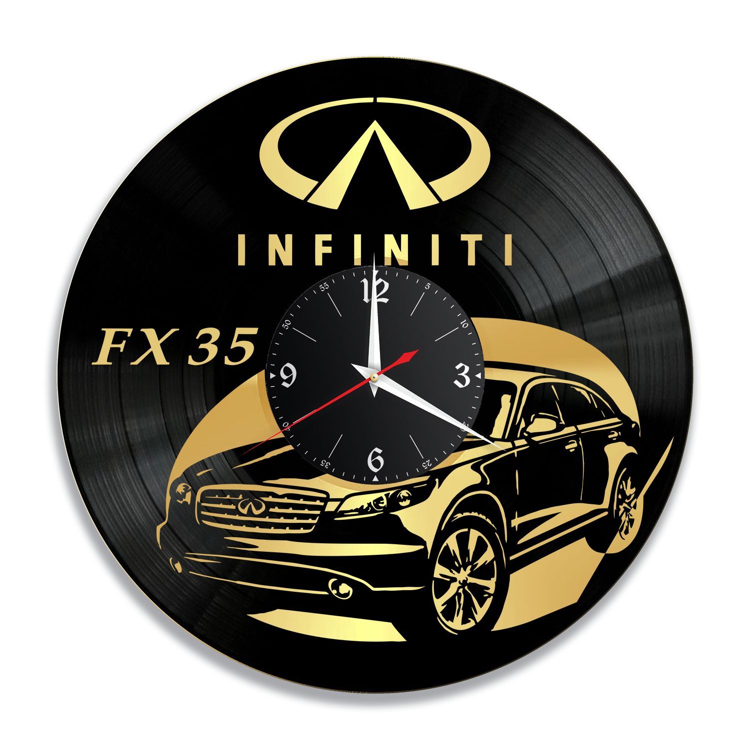 Часы настенные "Инфинити (Infiniti FX 35), золото" из винила, №1 VC-12223-1