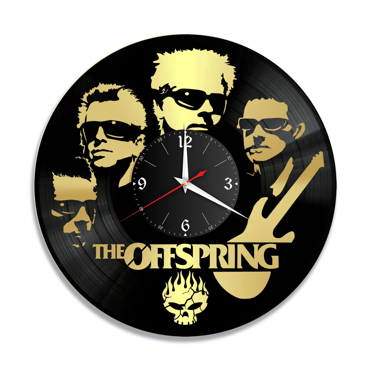 Часы настенные "группа The Offspring, золото" из винила, №1 VC-10171-1