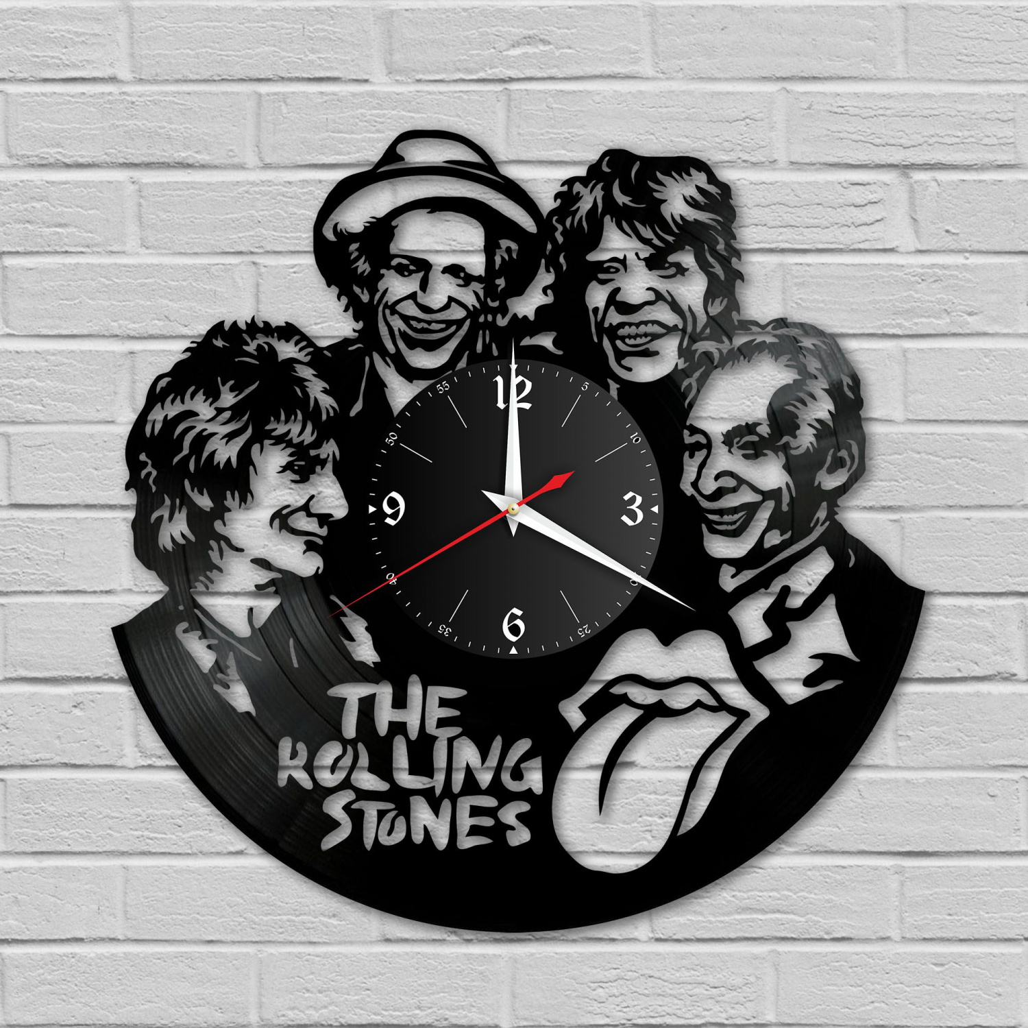 Часы настенные "группа Rolling Stones" из винила, №1 VC-10154