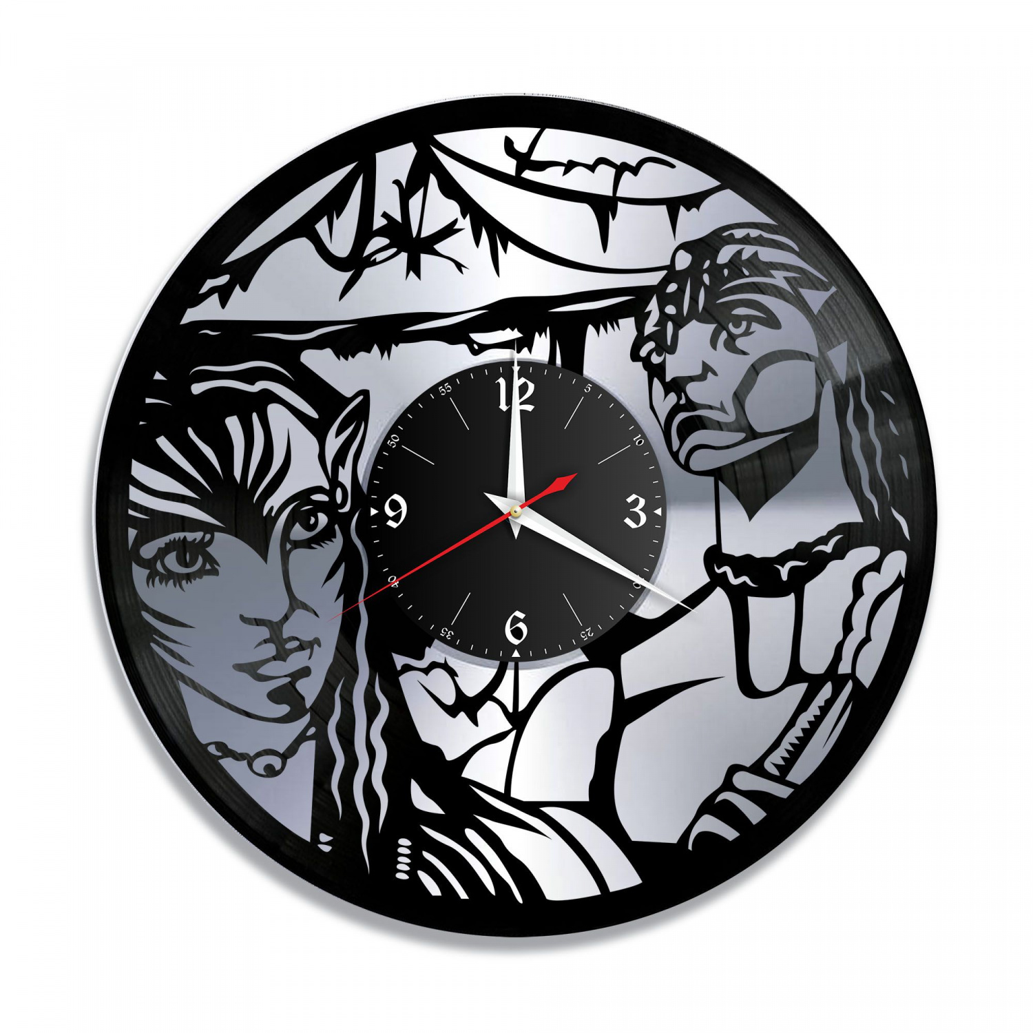 Часы настенные "Аватар, серебро" из винила, №1 VC-10351-2