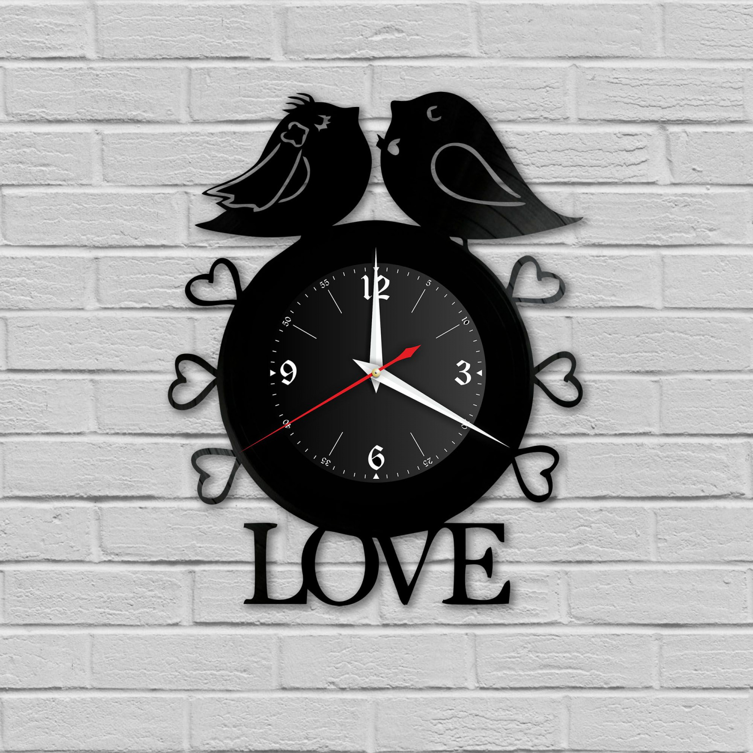 Часы настенные "Любовь" из винила, №3 VC-10695