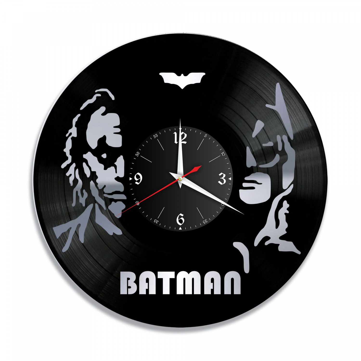 Часы настенные "Бэтмен (Batman), серебро" из винила, №1 VC-10314-2